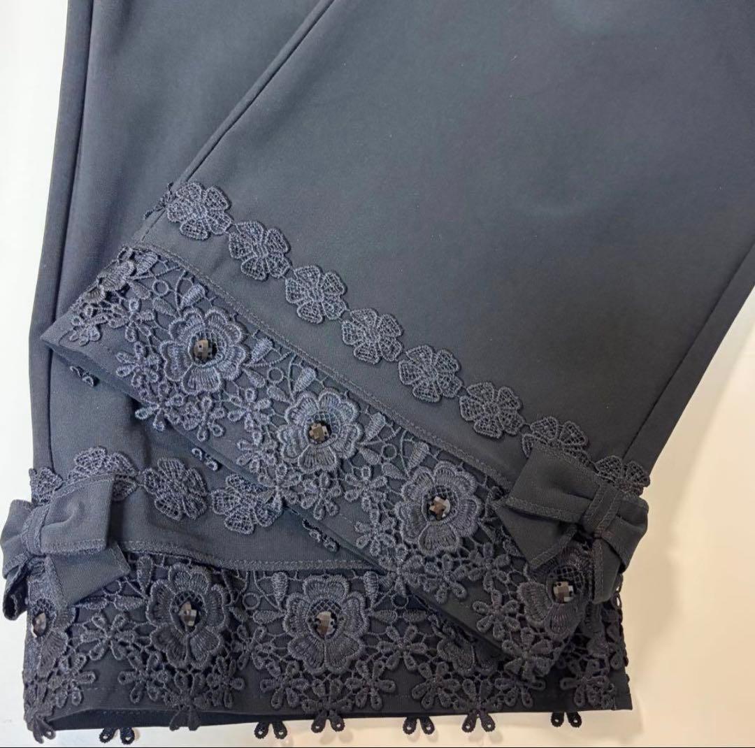 '25AWスーパービューティー　花レースビジューハイテンションパンツ　44