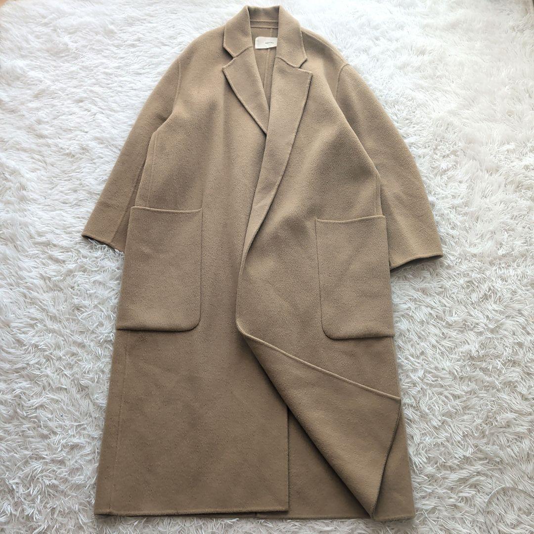 現行 TODAYFUL リバーコート ダブルフェイス ロング 38 ベージュ