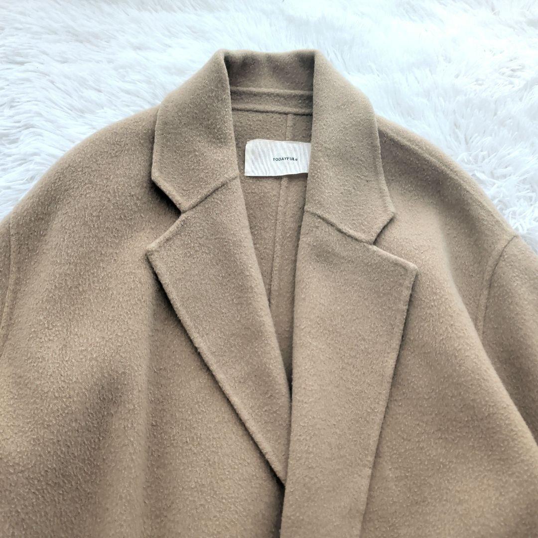 現行 TODAYFUL リバーコート ダブルフェイス ロング 38 ベージュ