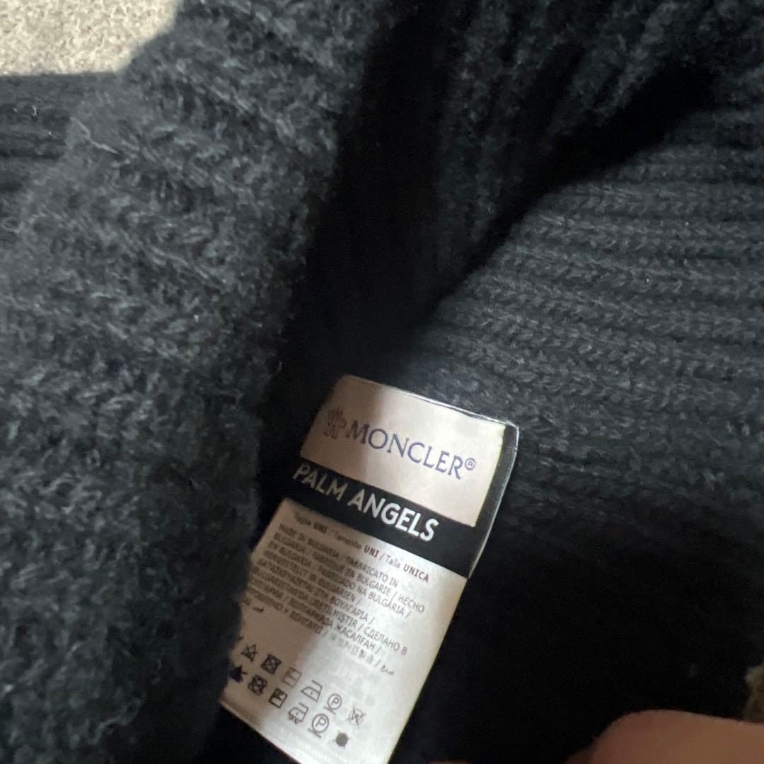 MONCLER Palm angels 黒 ニット帽 フリーサイズ