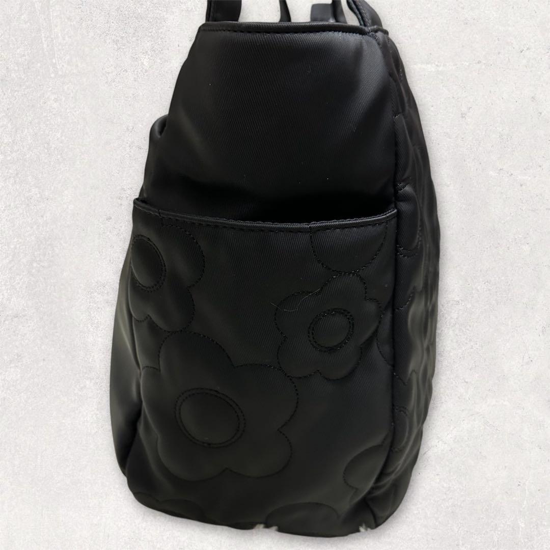 MARY QUANT デイジーランダムキルト トートバッグ A4 黒 軽量