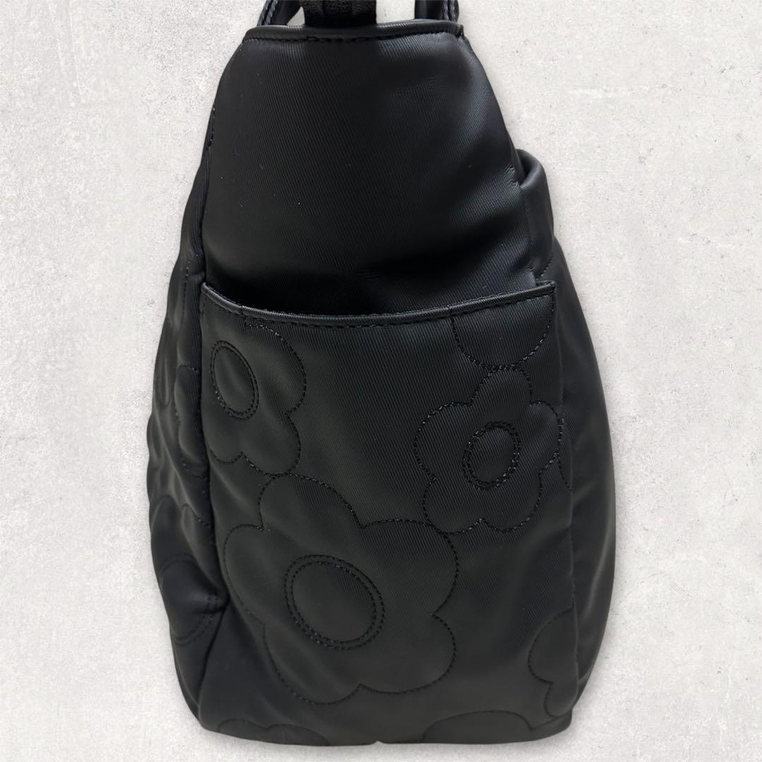 MARY QUANT デイジーランダムキルト トートバッグ A4 黒 軽量