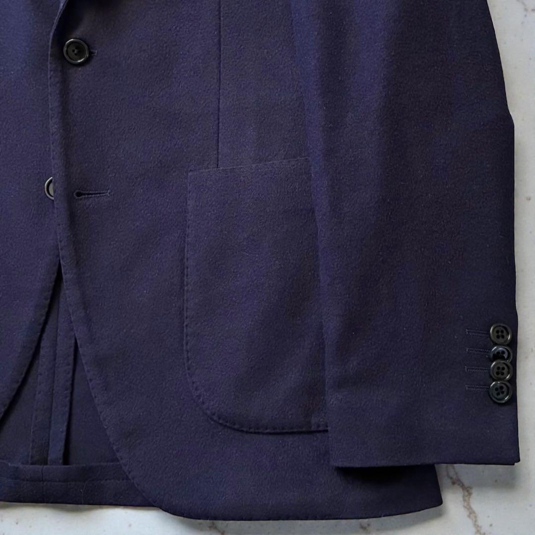 LARDINI 最高級カシミヤ&ウール テーラードジャケット 紺ブレ 46
