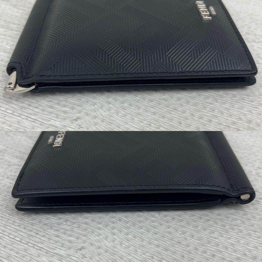 美品✨フェンディ 7M0281 シャドウカードホルダー マネークリップ ズッカ柄