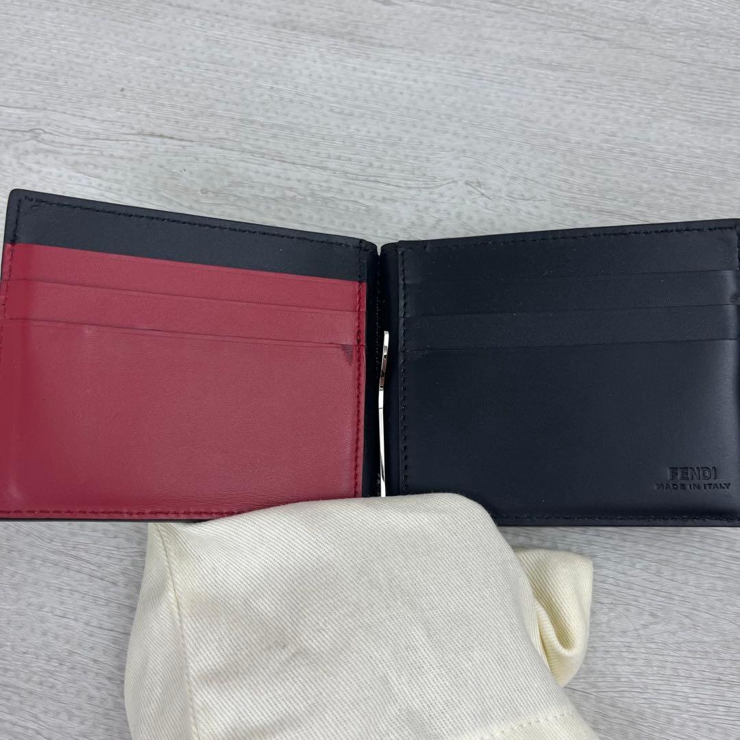 美品✨フェンディ 7M0281 シャドウカードホルダー マネークリップ ズッカ柄