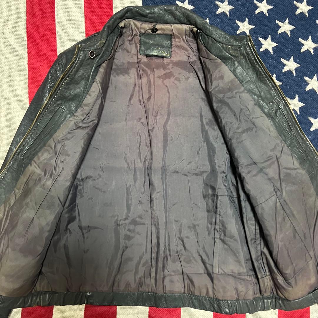 70s80s 民間品 フランス軍パイロット レザージャケット フレンチミリタリー