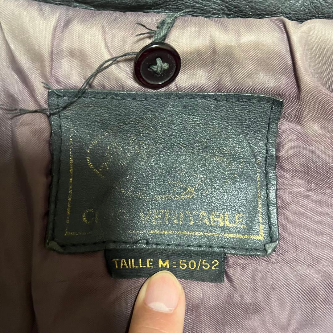 70s80s 民間品 フランス軍パイロット レザージャケット フレンチミリタリー