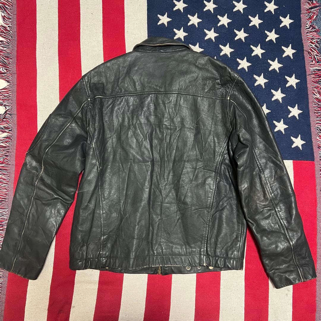 70s80s 民間品 フランス軍パイロット レザージャケット フレンチミリタリー