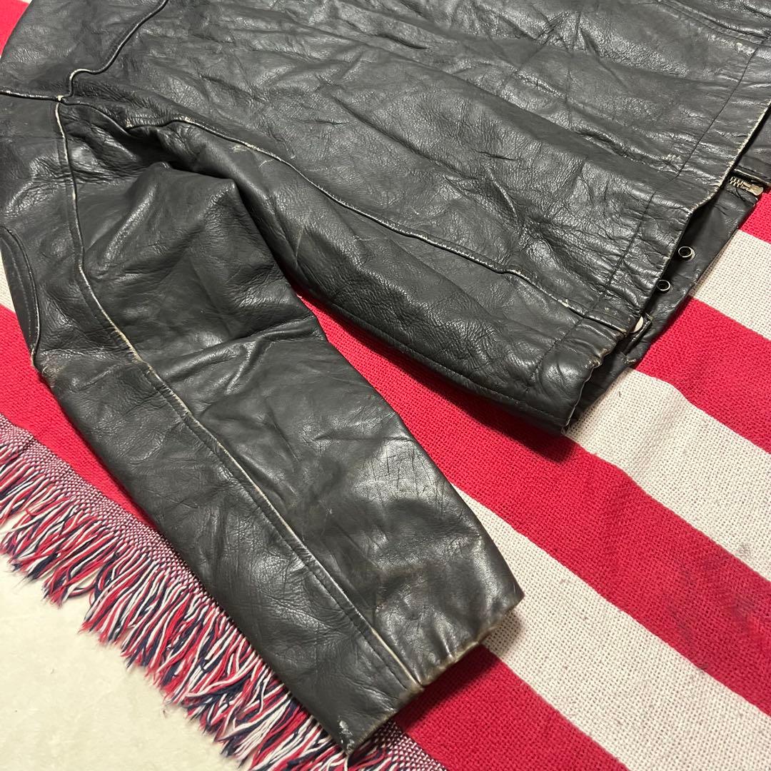 70s80s 民間品 フランス軍パイロット レザージャケット フレンチミリタリー