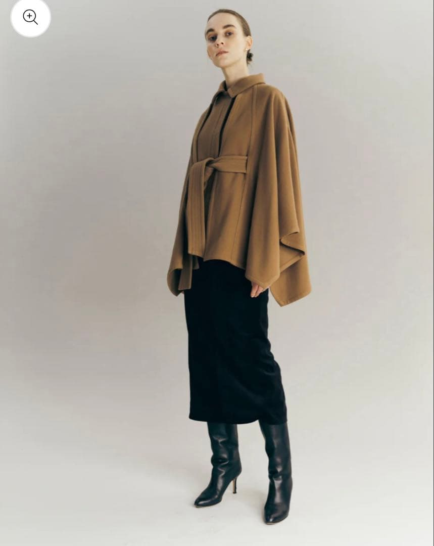 【WowRie】 3way Wool Cape coat ブラウン