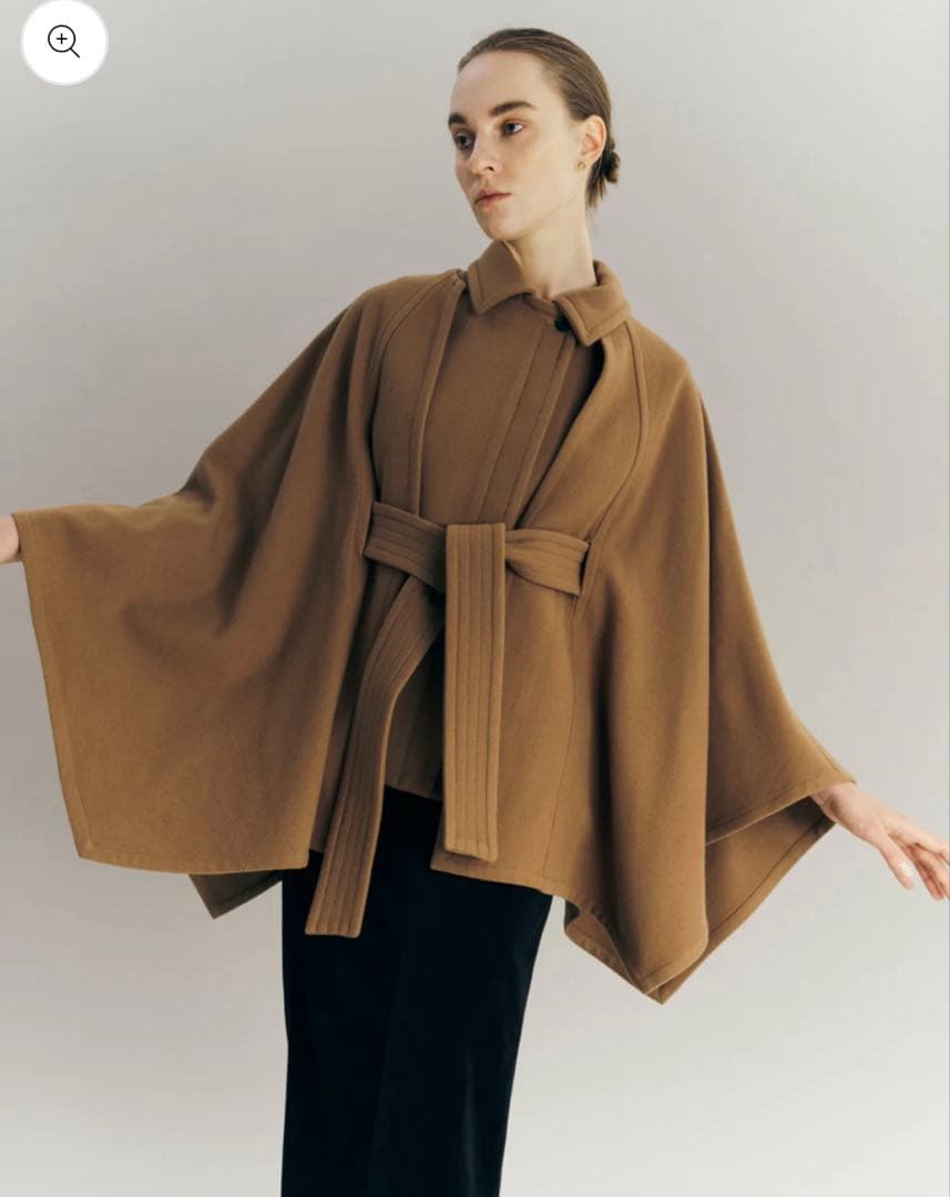 【WowRie】 3way Wool Cape coat ブラウン