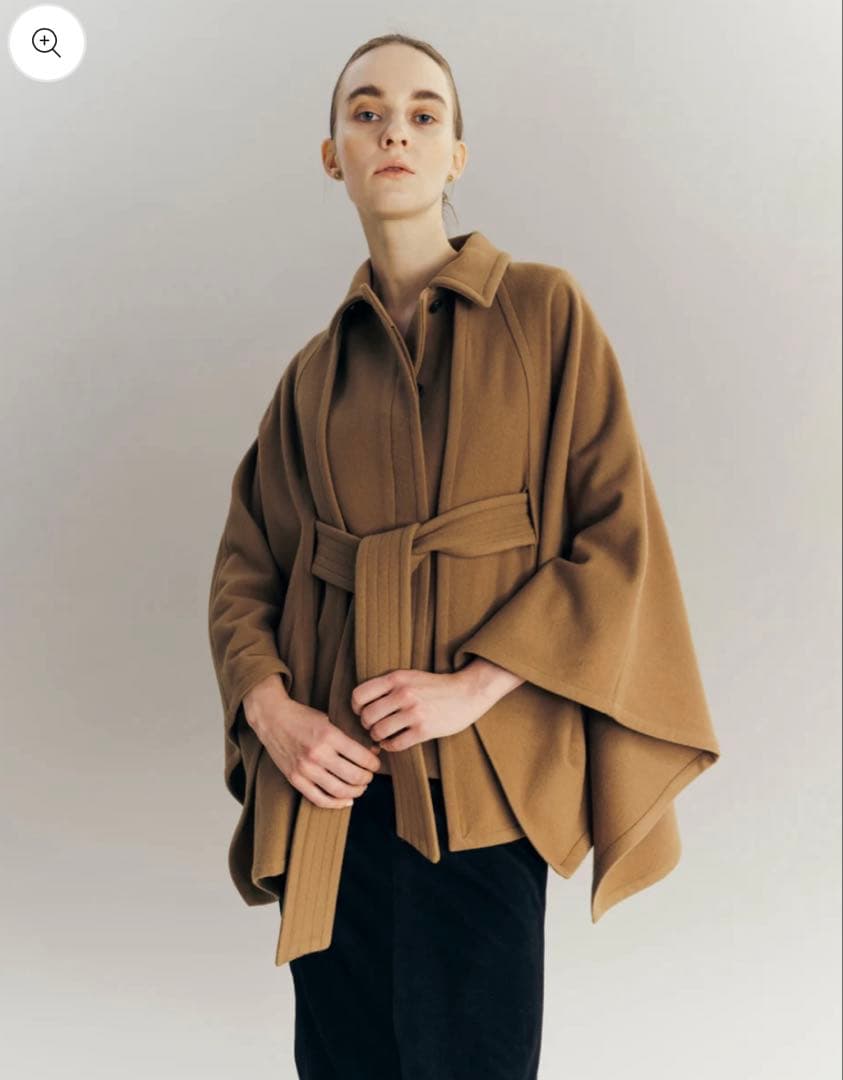 【WowRie】 3way Wool Cape coat ブラウン