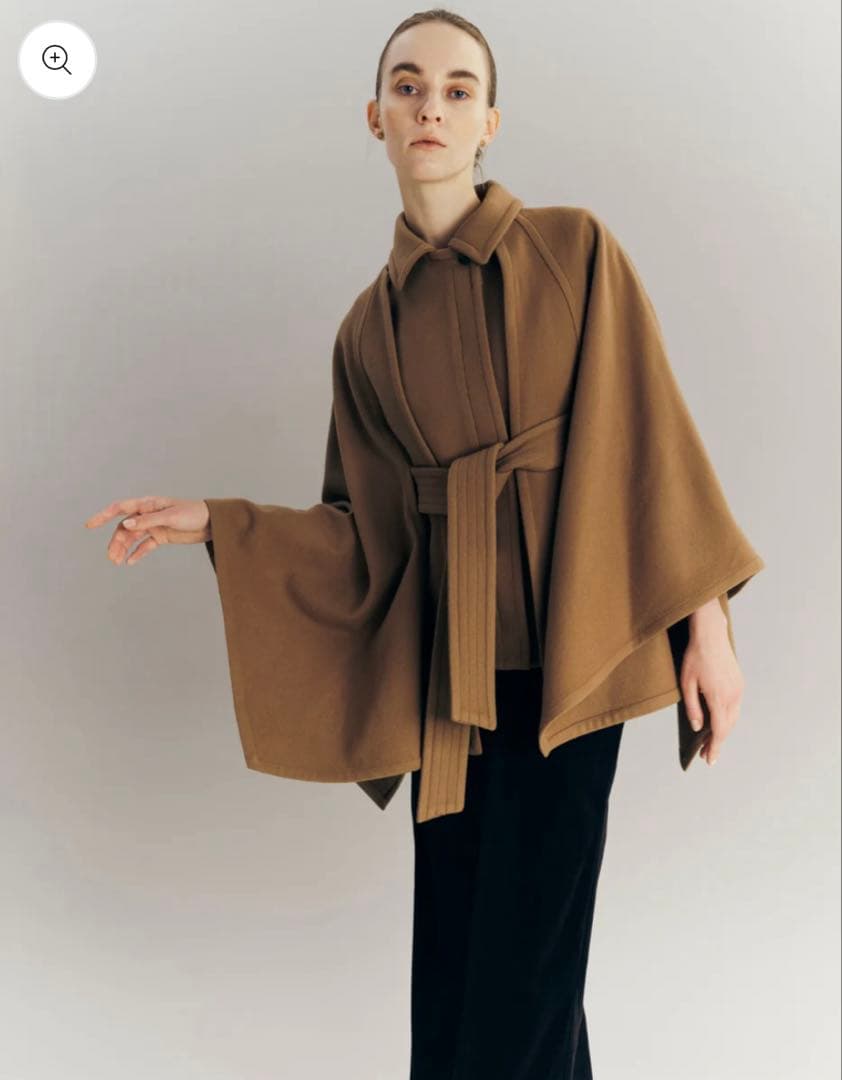 【WowRie】 3way Wool Cape coat ブラウン