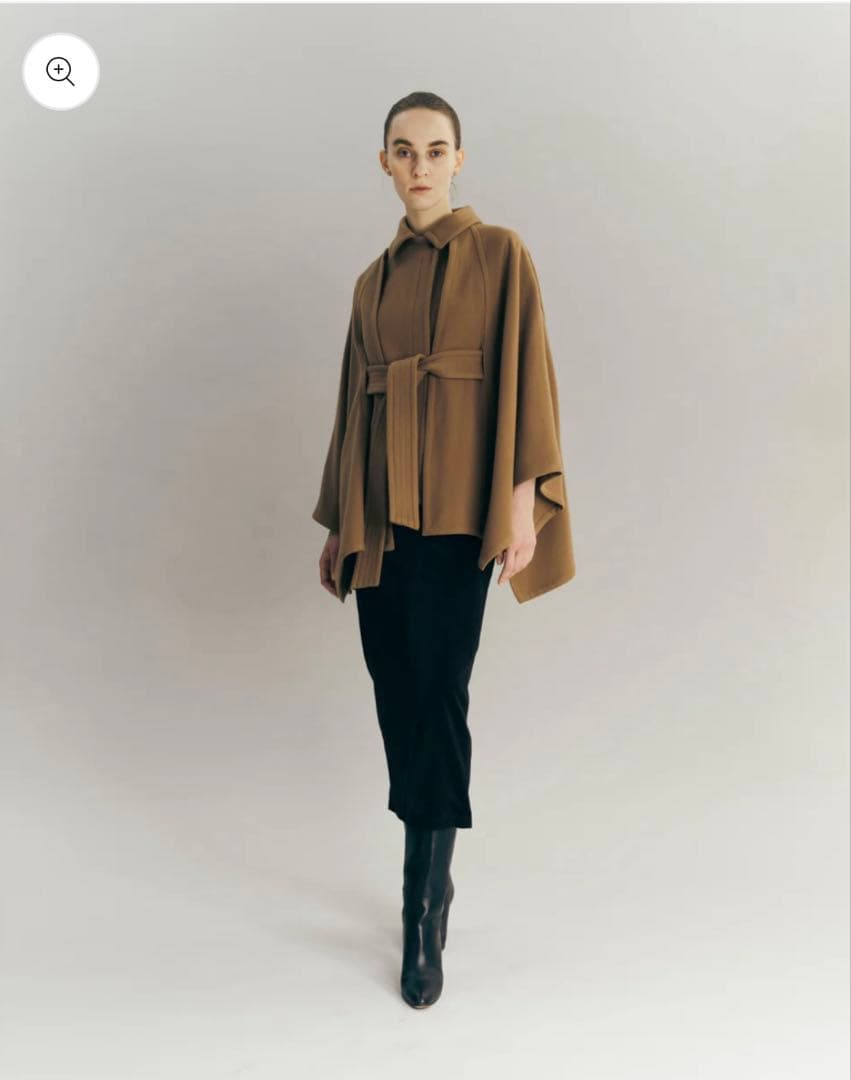 【WowRie】 3way Wool Cape coat ブラウン