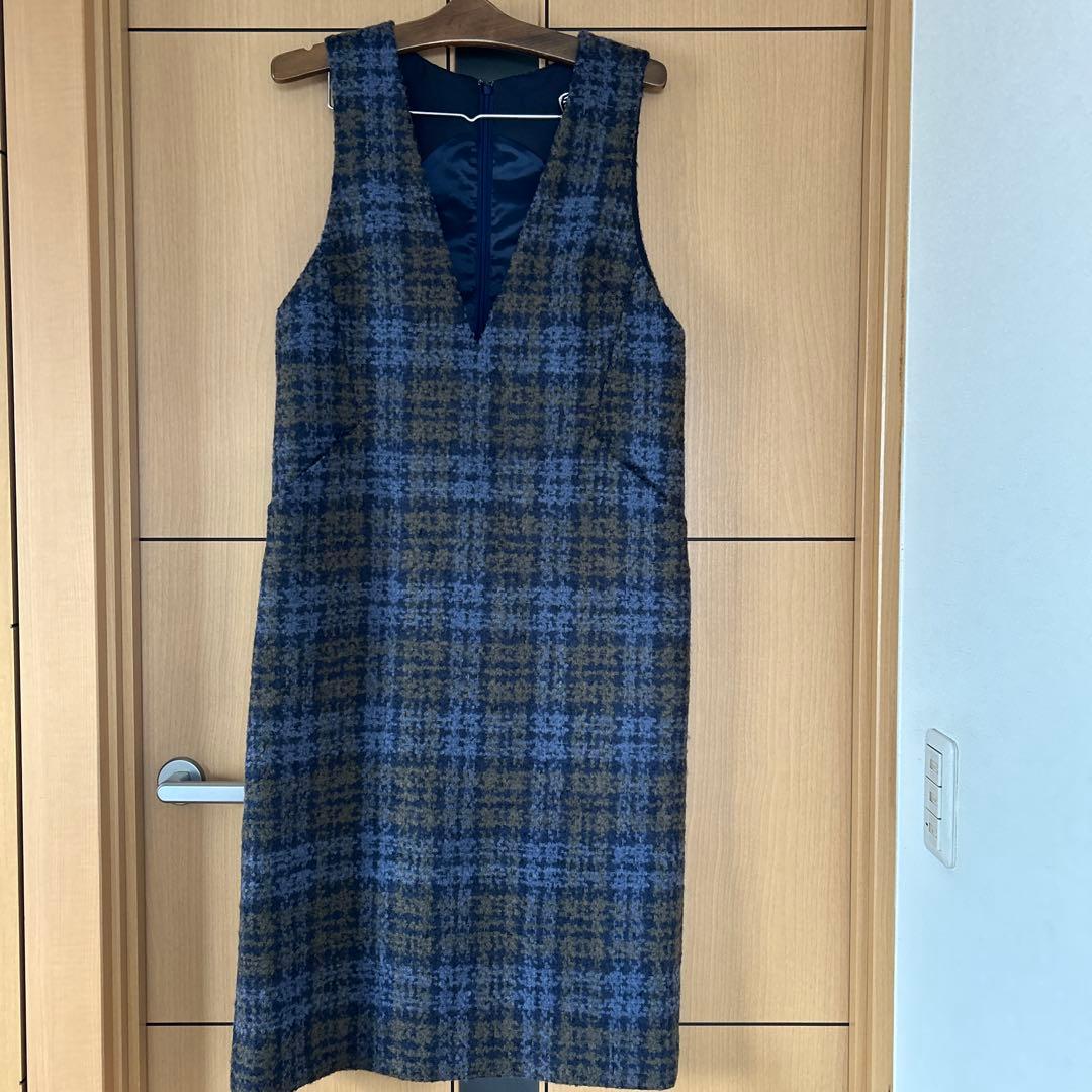 美品★ANAYI アナイ　ジャンパースカート　ロング丈　ループチェック