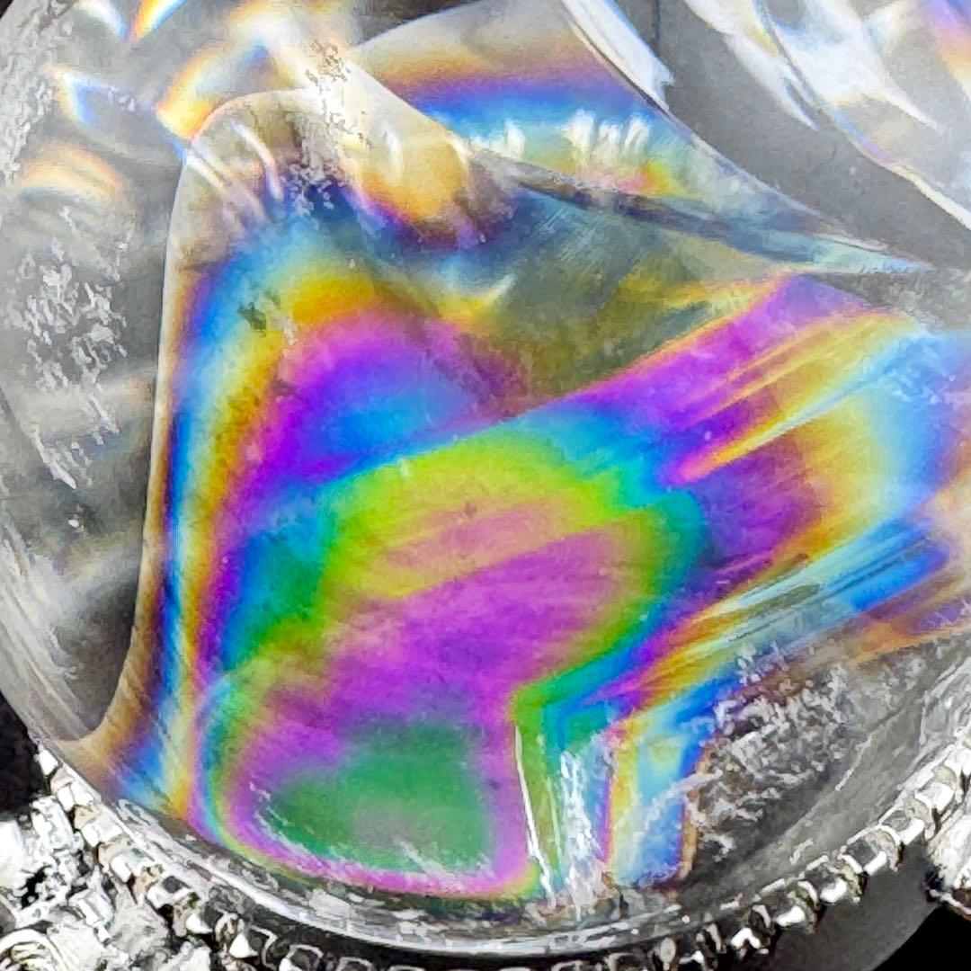 ferrari888　M-25虹入り水晶丸玉　水晶スフィア　天然石