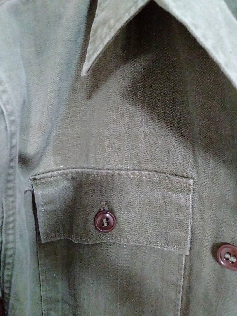 米軍　M-47 HBT ヘリンボーン　ユーティリティ　シャツ　40s 50s