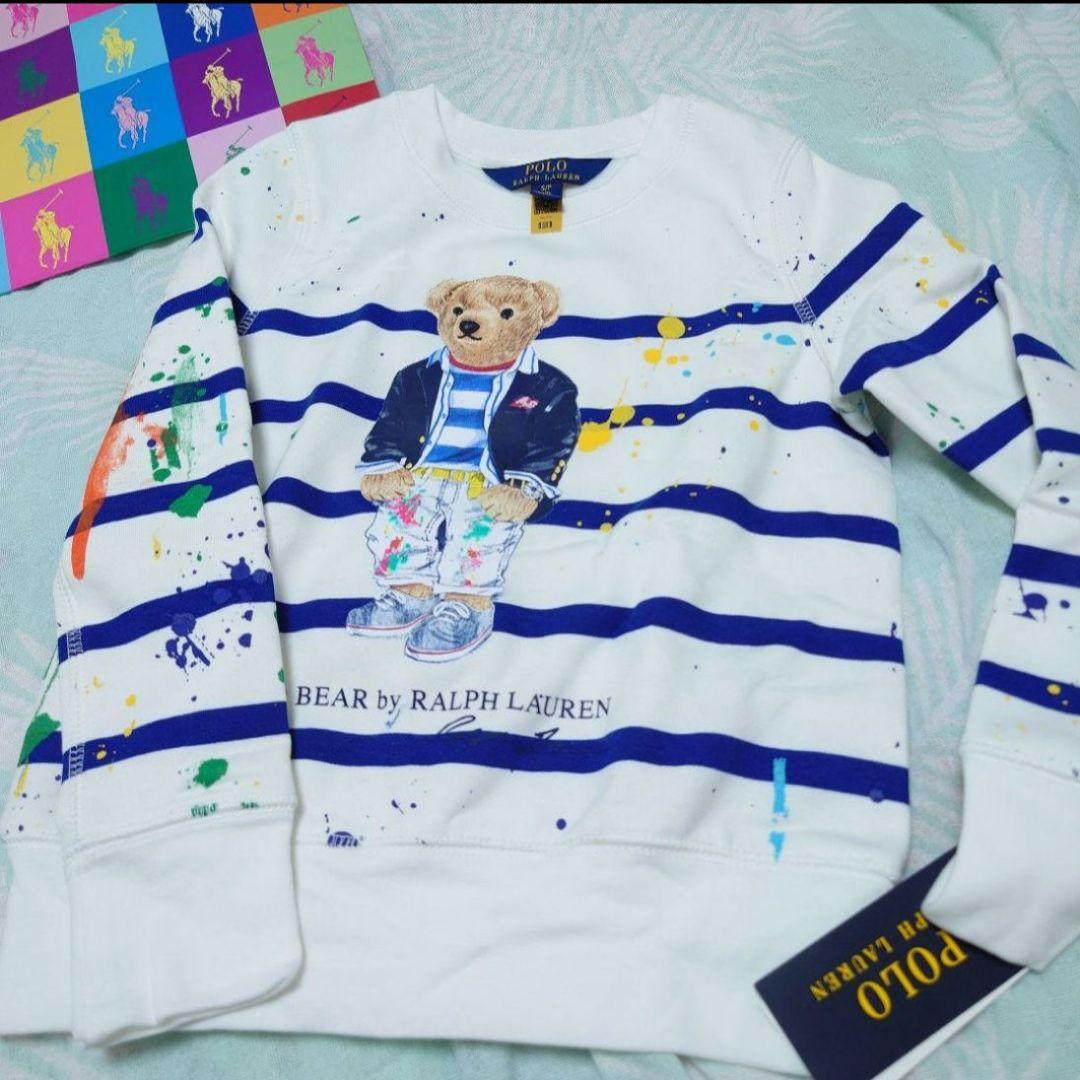 ラルフローレン　ポロベアペンキ柄トレーナー　GIRLS S130サイズ