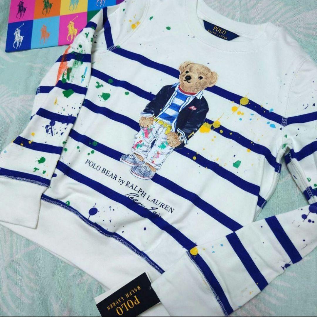 ラルフローレン　ポロベアペンキ柄トレーナー　GIRLS S130サイズ