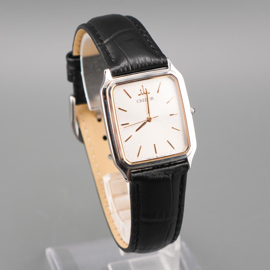 稼働 SEIKO CREDOR スクエア 腕時計 新品電池 新品ベルト クォーツ