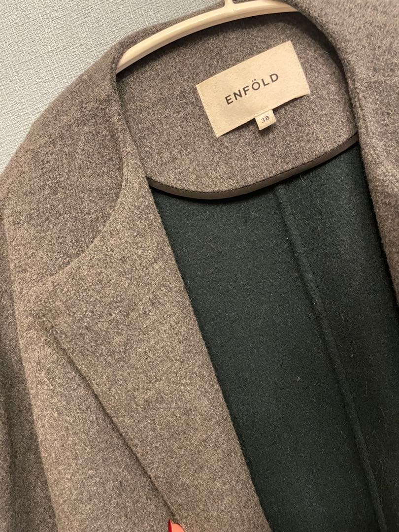★最終価格★ファインリバービーバーノーカラースリットコート　ENFOLD