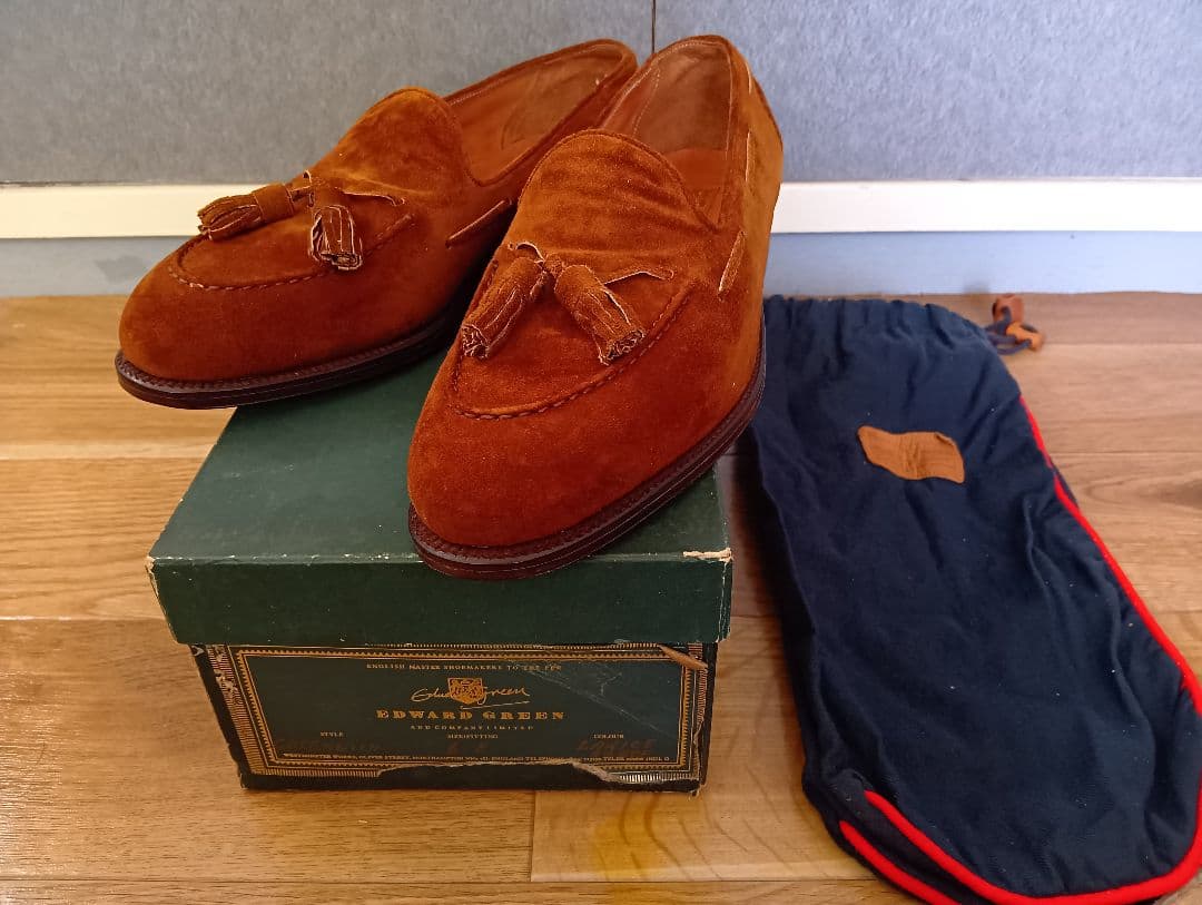 あ*ふ様 【デッドストック】旧工場製エドワードグリーン スエードタッセルローファ