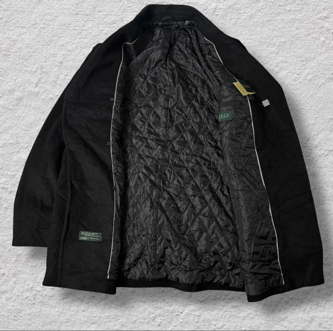 ラルフローレンピーコートデッドストック90sブラックvintage古着ウールL