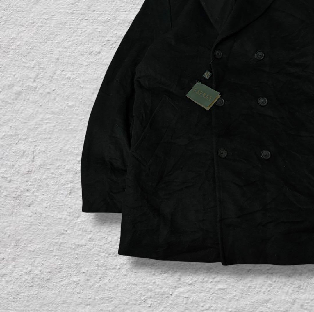 ラルフローレンピーコートデッドストック90sブラックvintage古着ウールL
