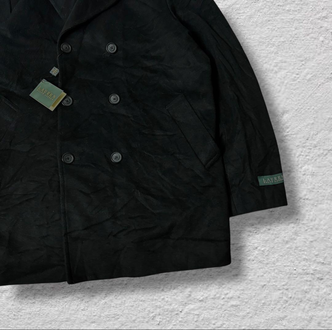 ラルフローレンピーコートデッドストック90sブラックvintage古着ウールL