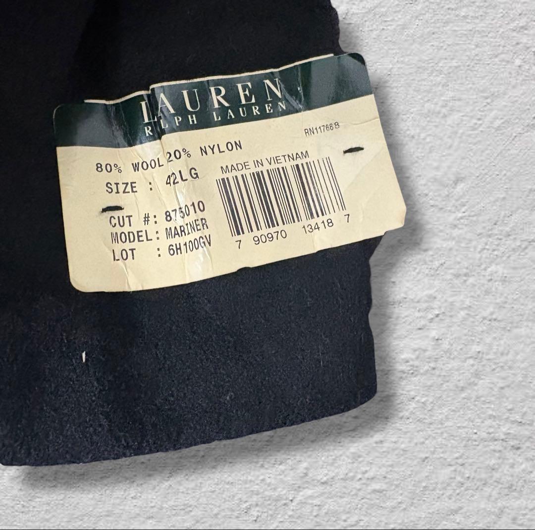 ラルフローレンピーコートデッドストック90sブラックvintage古着ウールL