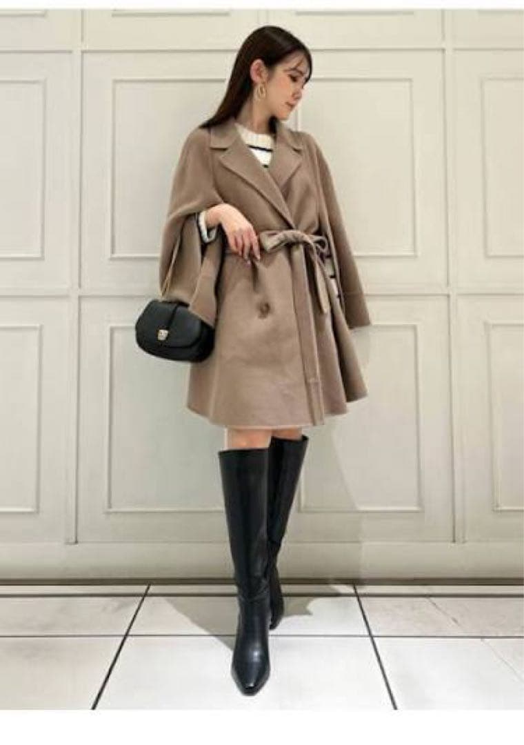 【紙タグ付き】リバーフレアコート キャメル 1