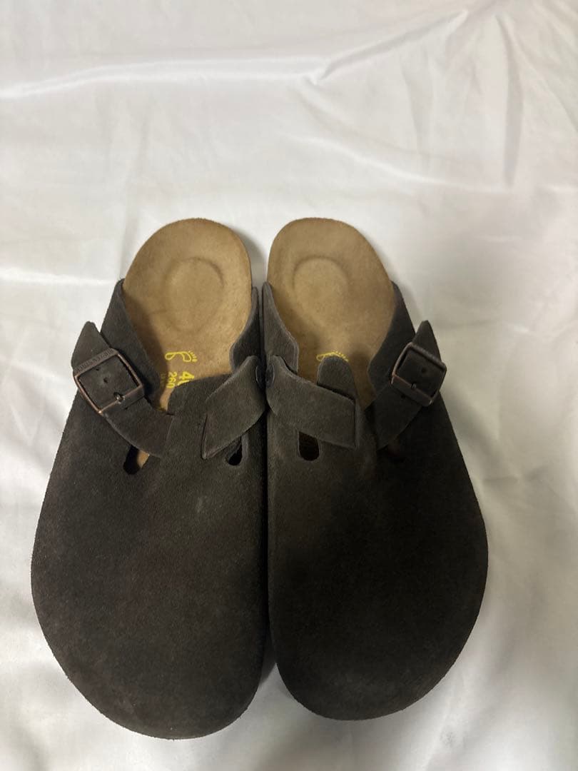 【美品】ビルケンストック ボストン スエード 40 ダークブラウン系 ドイツ製