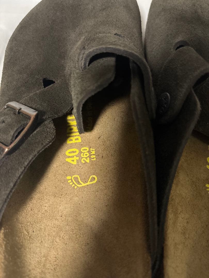 【美品】ビルケンストック ボストン スエード 40 ダークブラウン系 ドイツ製