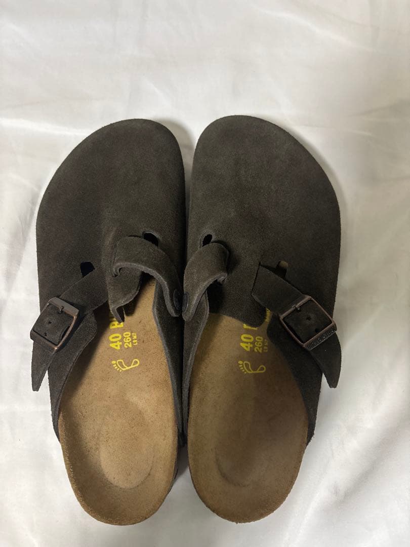 【美品】ビルケンストック ボストン スエード 40 ダークブラウン系 ドイツ製