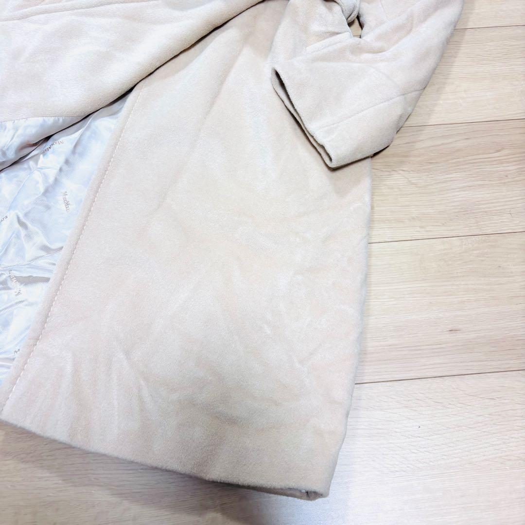 マックスマーラ　ベルテッドコート　銀タグ　ウール　アンゴラ　ベージュ34 S