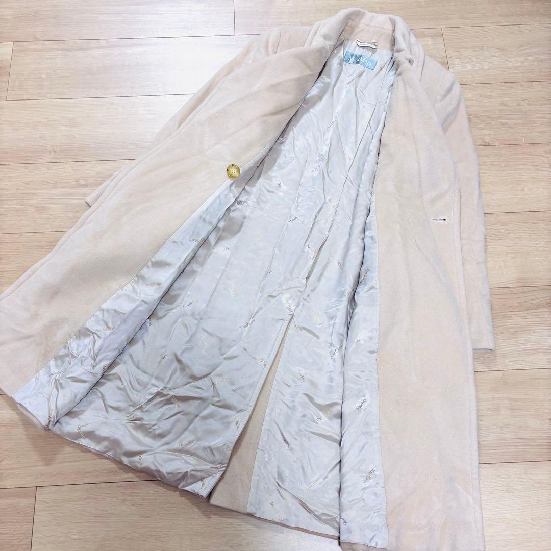 マックスマーラ　ベルテッドコート　銀タグ　ウール　アンゴラ　ベージュ34 S