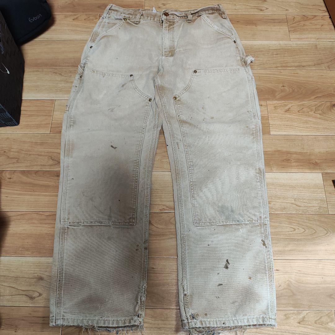 カーハート ダブルニー 襤褸 ボロ サルベージ 雰囲気 w33 l30