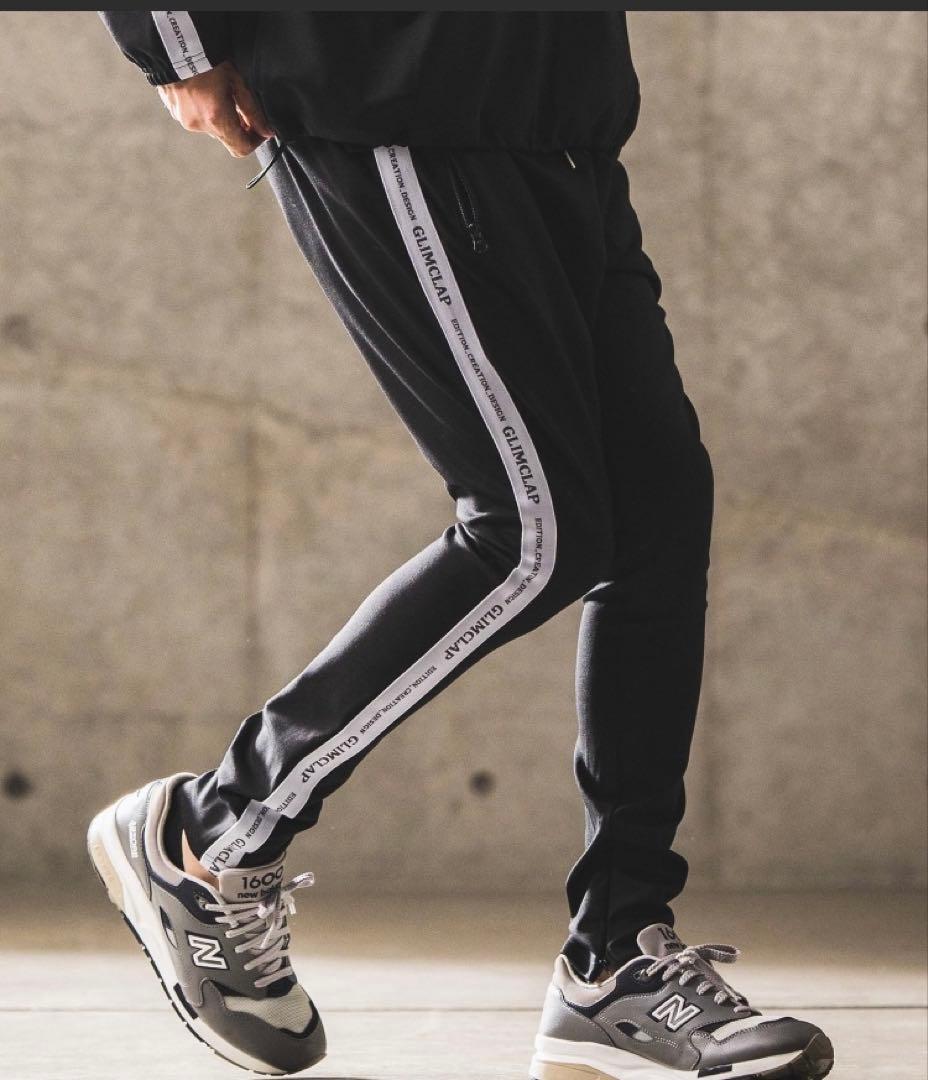 【GLIMCLAP】 Logo design jersey pants