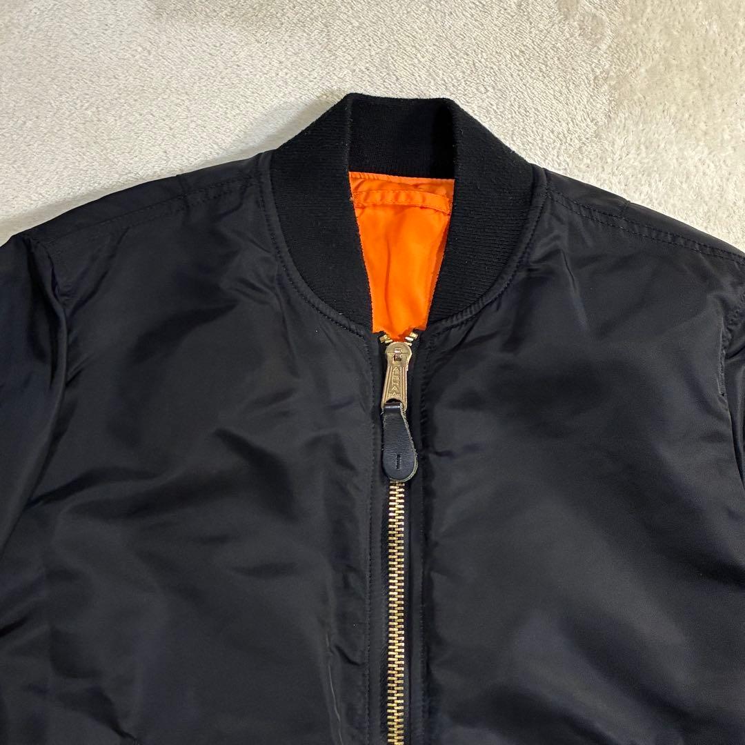 ALPHA MA-1 フライトジャケット S ブラック メンズ スリムフィット