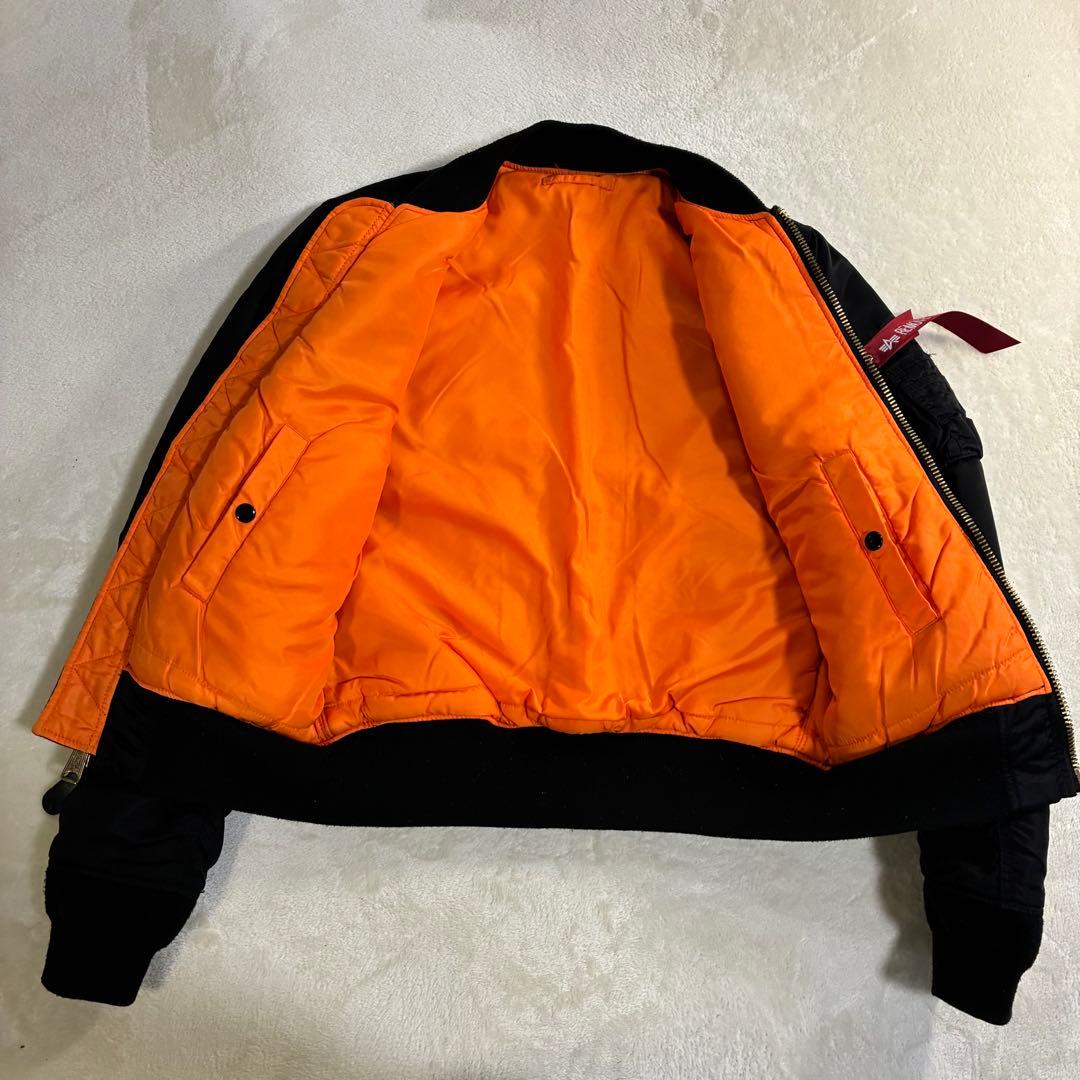 ALPHA MA-1 フライトジャケット S ブラック メンズ スリムフィット