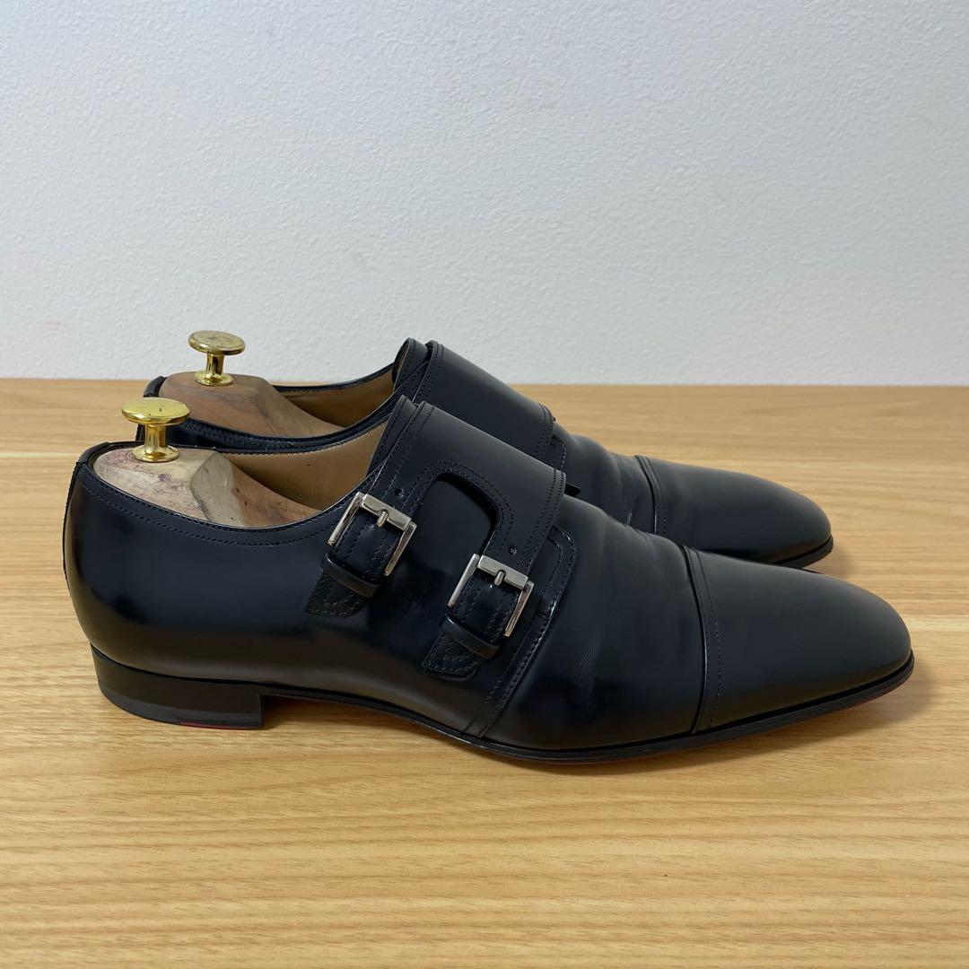 クリスチャンルブタン ドレスシューズ　革靴　ダブルモンク　レザー　黒　42