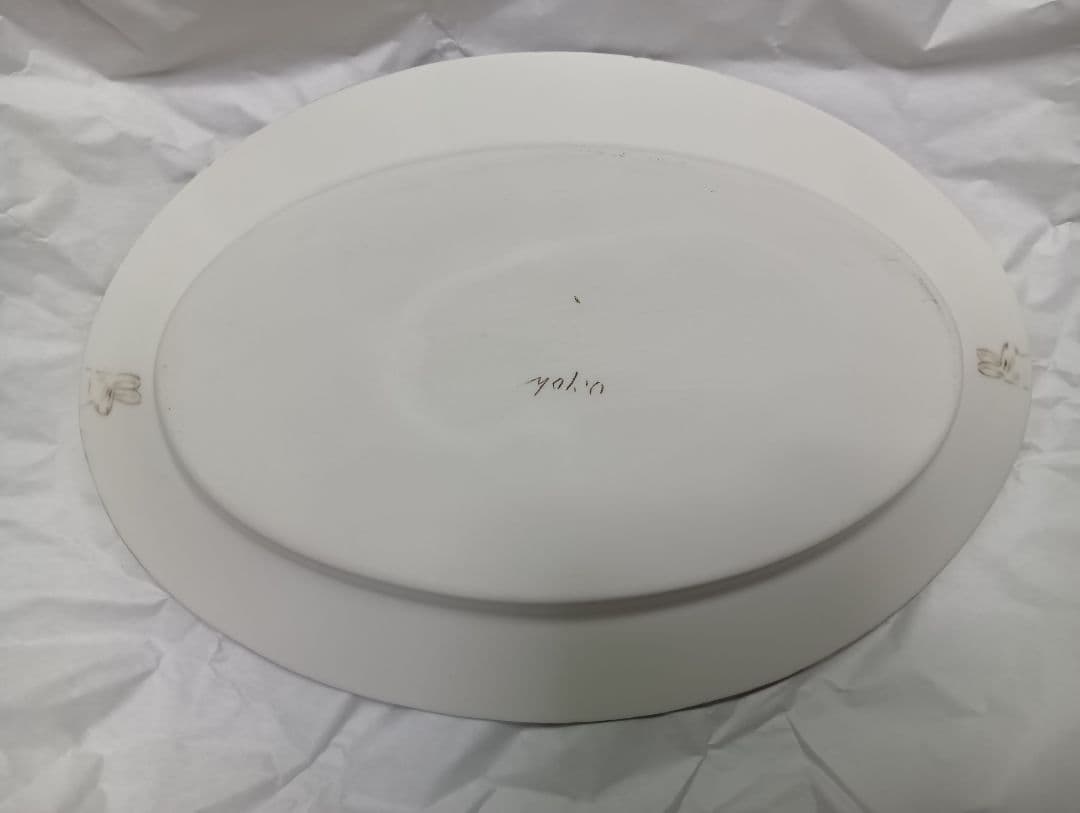 音屋nakagawa中川洋子さん　花柄　うさぎ　食器セット（皿1枚・カップ1個）