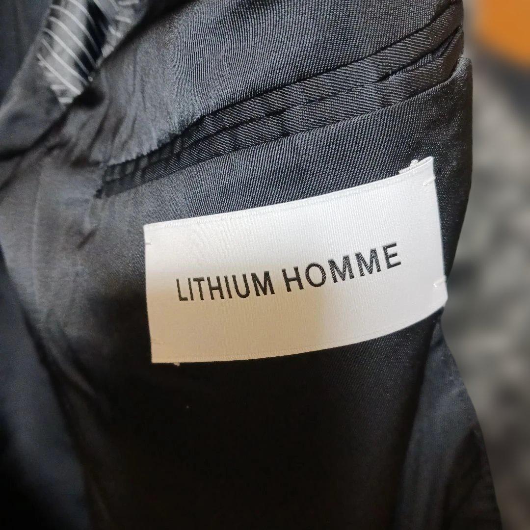 リチウムオム ツイード チェスターコート黒系サイズ44