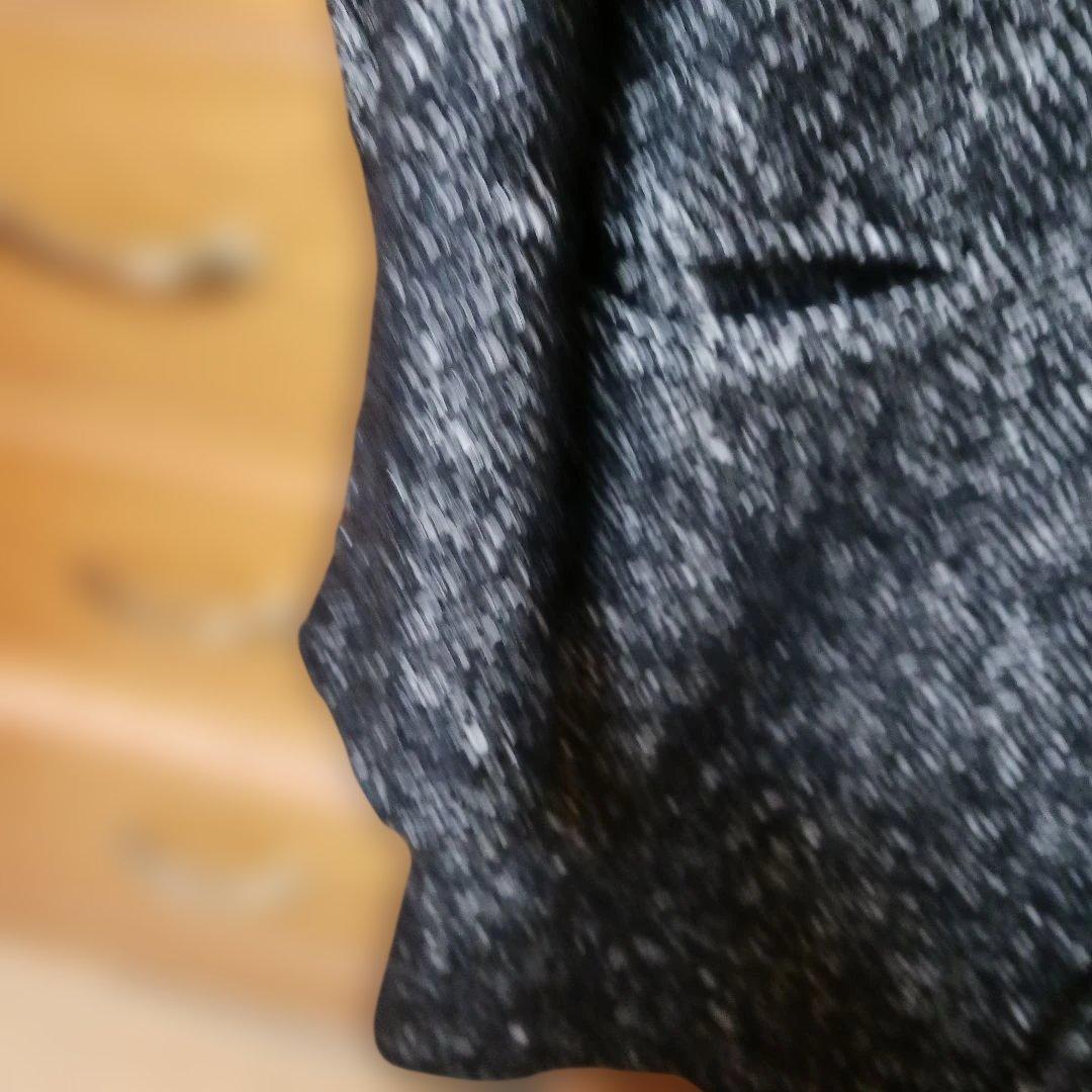 リチウムオム ツイード チェスターコート黒系サイズ44