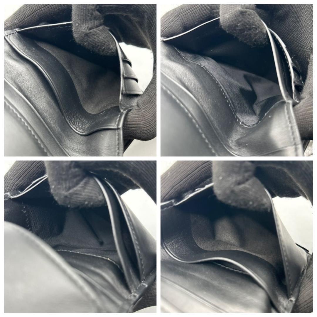 人気 ロエベ コンパクトウォレット 二つ折り財布 黒 レザー アナグラム