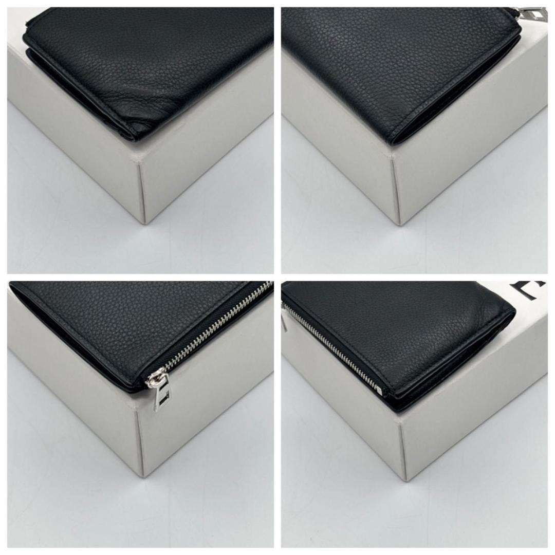 人気 ロエベ コンパクトウォレット 二つ折り財布 黒 レザー アナグラム