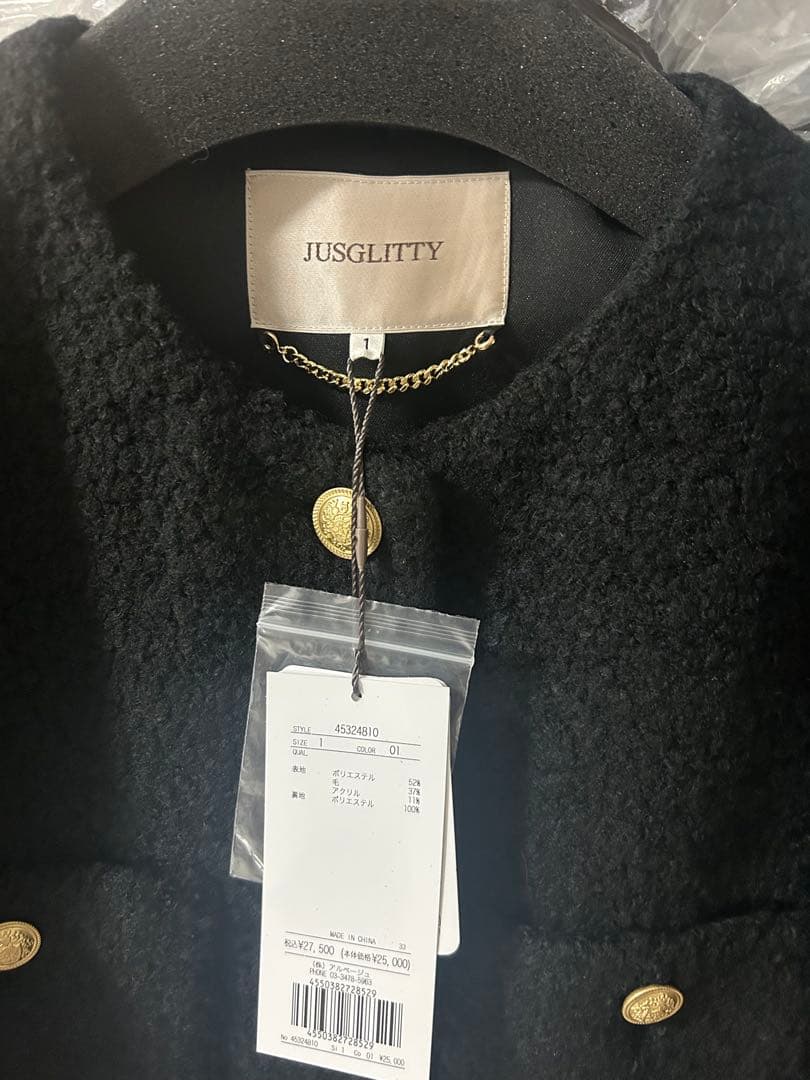 JUSGLITTY シャギーブークレジャコット新品未使用品タグ付き限定値下げ