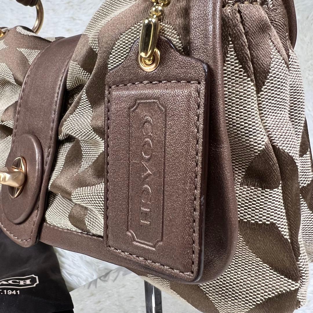 コーチ オプアート ワンショルダーバッグ アクセサリーポーチ パーカー