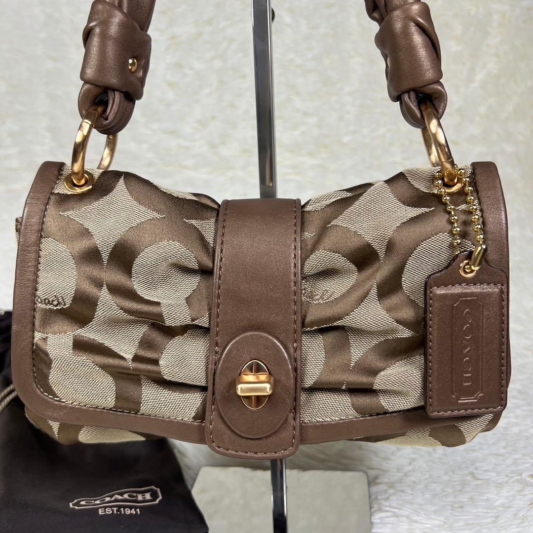 コーチ オプアート ワンショルダーバッグ アクセサリーポーチ パーカー