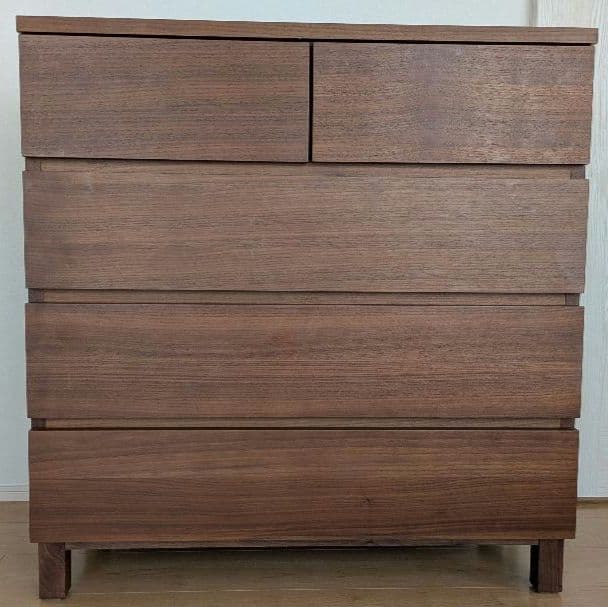 【美品】無印良品　木製チェスト4段　ウォールナット